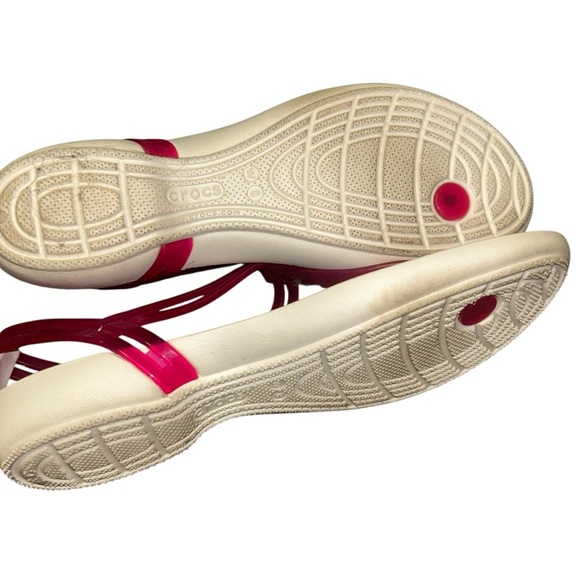 Crocs Isabella pink t-strap jelly rubber comfort sandal i women's size 8 - Picture 4 of 4